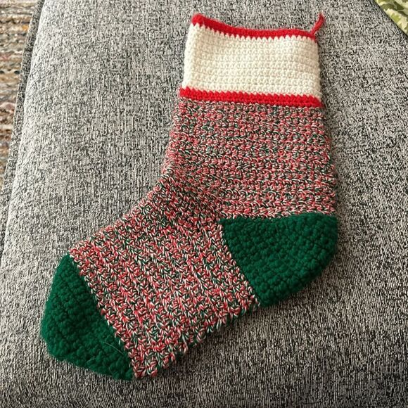 Handmade knit Christmas stocking - Picture 4 of 6